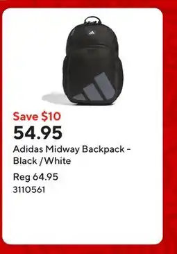 Staples Adidas Midway Backpack - Black /White offer