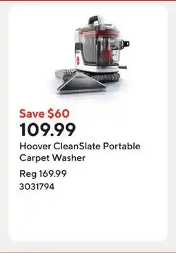 Staples Hoover CleanSlate Portable Carpet Washer offer