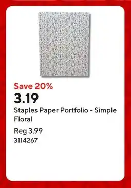 Staples Staples Paper Portfolio - Simple Floral offer