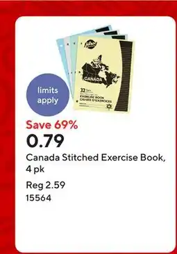 Staples Canada Stitched Exercise Book, 4 pk offer