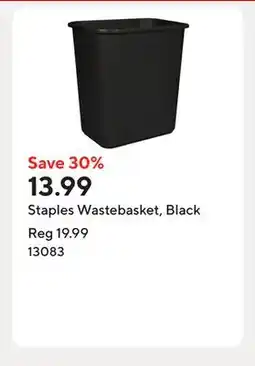 Staples Staples Wastebasket, Black offer