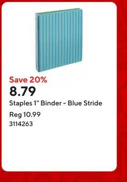 Staples Staples 1 Binder - Blue Stride offer