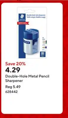 Staples Double-Hole Metal Pencil Sharpener offer
