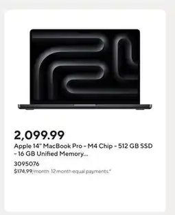 Staples Apple 14 MacBook Pro - M4 Chip - 512 GB SSD - 16 GB Unified Memory - Space Black - English offer