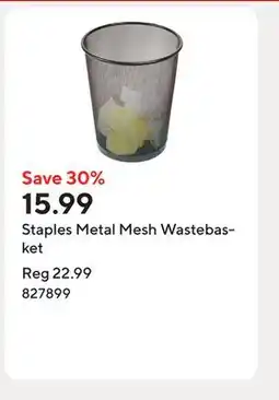 Staples Staples Metal Mesh Wastebasket offer