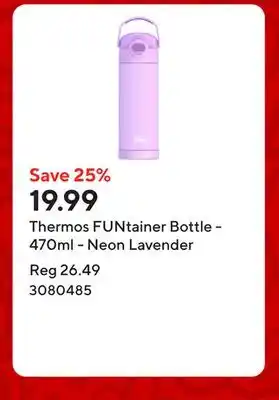 Staples Thermos FUNtainer Bottle - 470ml - Neon Lavender offer