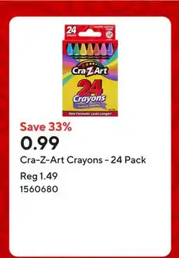 Staples Cra-Z-Art Crayons - 24 Pack offer