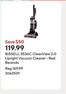 Staples BISSELL 3536C CleanView 2.0 Upright Vacuum Cleaner - Red Berends offer