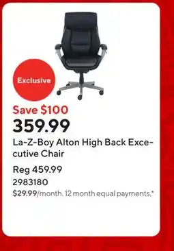 Staples La-Z-Boy Alton High Back Excecutive Chair offer