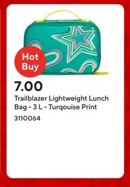 Staples Trailblazer Lightweight Lunch Bag - 3 L - Turqouise Print offer