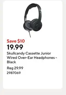 Staples Skullcandy Cassette Junior Wired Over-Ear Headphones - Black offer