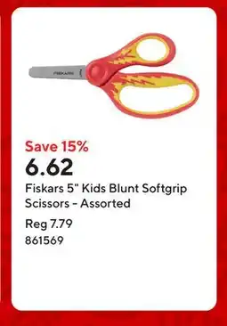 Staples Fiskars 5 Kids Blunt Softgrip Scissors - Assorted offer