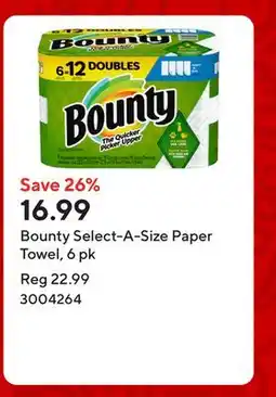 Staples Bounty Select-A-Size Paper Towel, 6 pk offer