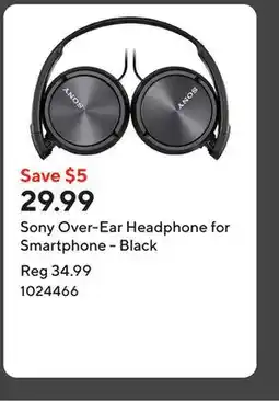 Staples Sony Over-Ear Headphone for Smartphone - Black offer