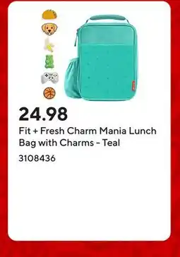Staples Fit + Fresh Charm Mania Lunch Bag with Charms - Teal offer