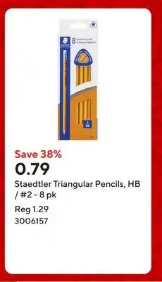 Staples Staedtler Triangular Pencils, HB / #2 - 8 pk offer