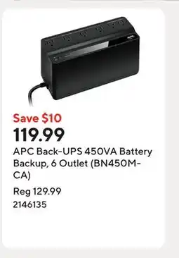 Staples APC Back-UPS 450VA Battery Backup, 6 Outlet (BN450M-CA) offer