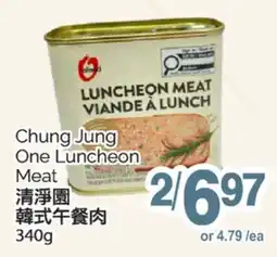 T&T Supermarket CHUNG JUNG ONE LUNCHEON MEAT, 340g offer