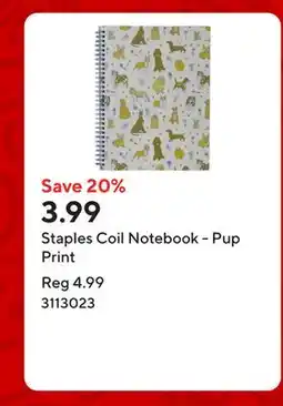 Staples Staples Coil Notebook - Pup Print offer
