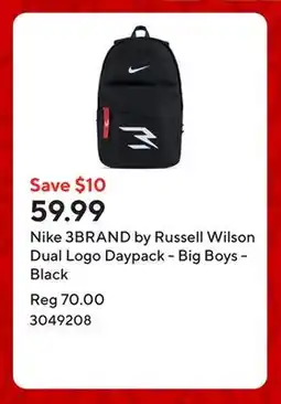 Staples Nike 3BRAND by Russell Wilson Dual Logo Daypack - Big Boys - Black offer