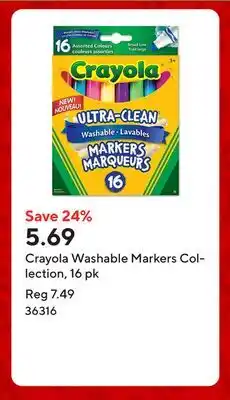 Staples Crayola Washable Markers Collection, 16 pk offer