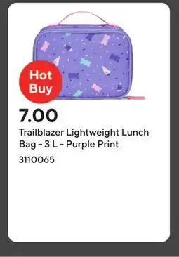 Staples Trailblazer Lightweight Lunch Bag - 3 L - Purple Print offer