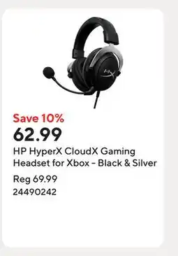 Staples HP HyperX CloudX Gaming Headset for Xbox - Black & Silver offer