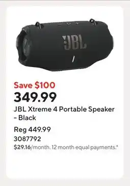 Staples JBL Xtreme 4 Portable Speaker - Black offer