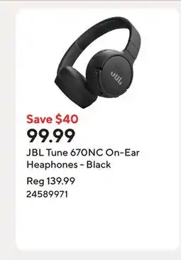Staples JBL Tune 670NC On-Ear Heaphones - Black offer
