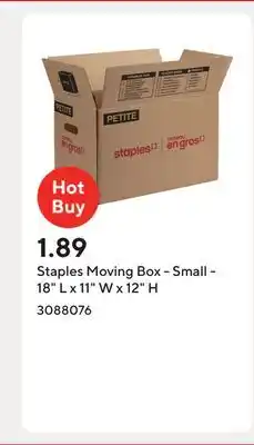 Staples Staples Moving Box - Small - 18 L x 11 W x 12 H offer