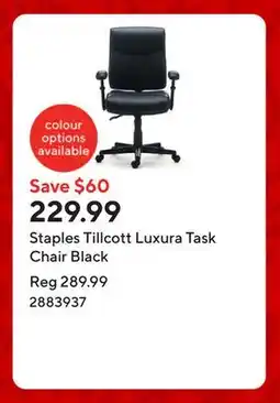 Staples Staples Tillcott Luxura Task Chair Black offer