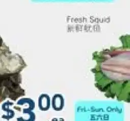 Oceans Fresh Food Market Fresh Squid offer