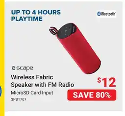 Visions Electronics Wireless Fabric Speaker with FM Radio offer