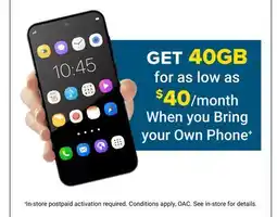 Visions Electronics Get 40GB for as low as $40 When you Bring your Own Phone offer