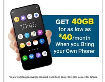 Visions Electronics Get 40GB for as low as $40 When you Bring your Own Phone offer