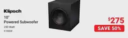 Visions Electronics Klipsch 10 250 Watt Powered Subwoofer offer