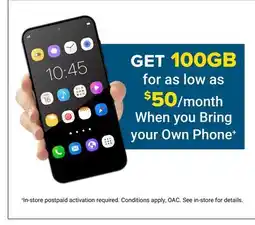 Visions Electronics get 100GB for as low as $50 When you Bring your Own Phone offer