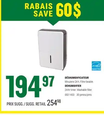 BMR DÉSHUMIDIFICATEUR offer