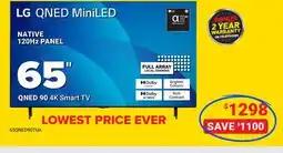 Visions Electronics LG 65 4K A8, 120HZ Full Array MINI LED QNED90 Smart TV offer