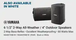Visions Electronics YAMAHA 6 1/2 2-Way All-Weather / 4 Outdoor Speakers offer