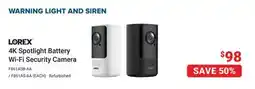 Visions Electronics LOREX 4K Spotlight Battery Wi-Fi Security Camera offer