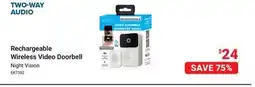 Visions Electronics Rechargeable Wireless Video Doorbell offer