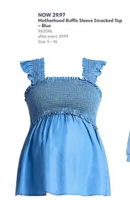 Babies 'R' Us Motherhood Ruffle Sleeve Smocked Top – Blue offer