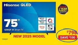 Visions Electronics Hisense 75 4K UHD HDR QLED 60Hz Fire TV Smart TV - 2025 offer