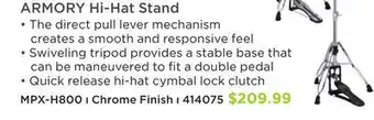 Long & McQuade MAPEX ARMORY Hi-Hat Stand Chrome Finish offer