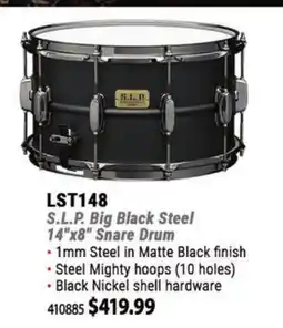 Long & McQuade S.L.P. BIG BLACK STEEL 14X8 SNARE DRUM offer