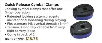 Long & McQuade Quick Release Cymbal Clamps offer