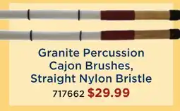 Long & McQuade Straight Nylon Bristle Granite Percussion Cajon Brushes offer