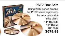 Long & McQuade PAISTE PST7 Box Sets offer