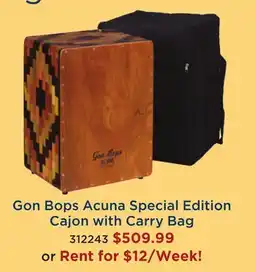Long & McQuade Gon Bops Acuna Special Edition Cajon with Carry Bag offer